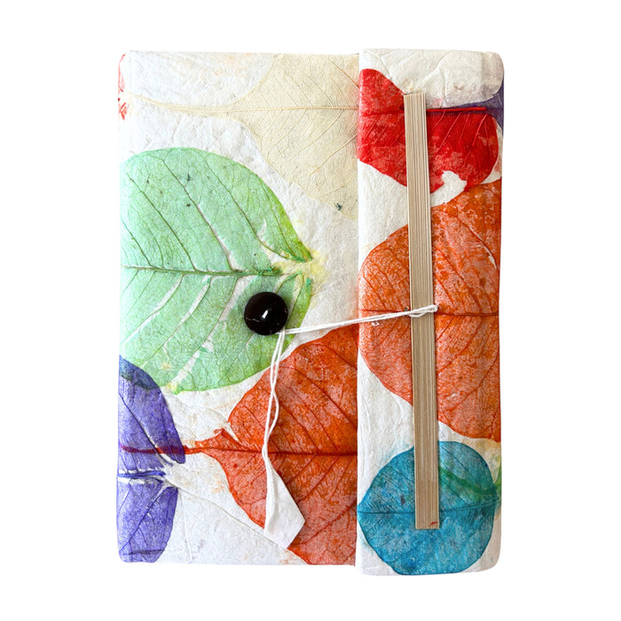 Notizbuch aus Lokta-Baumwolle – Bunte Blätter (20x15 cm)