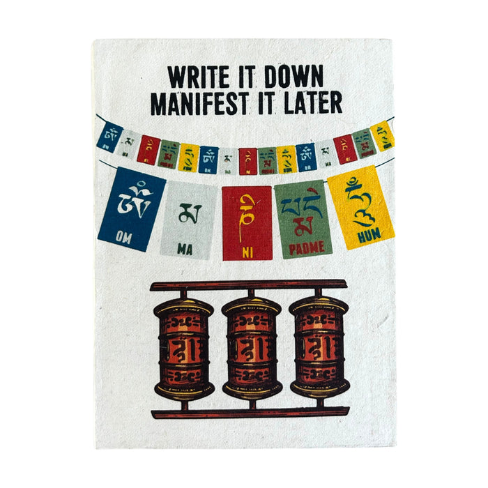 Carnet et marque-page Lokta - Notez-le, manifestez-le plus tard (20 x 15 cm)