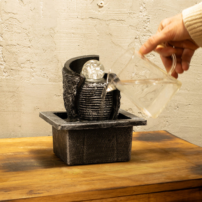 Tabletop Water Feature - Water Pot & Crystal Ball