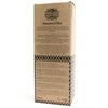 Brown cardboard box with black and white pattern labeled geranium and rose for 200ml rose essential oil reed diffuser with rattan sticks