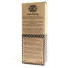 Kraft cardboard box with black ornate logo and geometric pattern for lemon and nutmeg essential oil diffuser with rattan sticks
