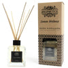 Clear glass 200ml lemon verbena essential oil reed diffuser with black cap natural wood sticks eco-mineral oil base