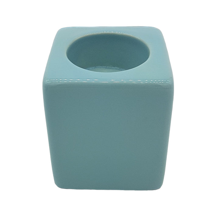 Contemporary Pale Blue Square Ceramic Tealight Holder - Two Sizes