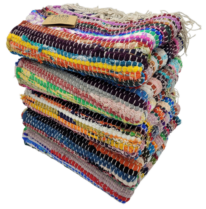 Multi-Coloured Dari Rag Rug - Assorted Sizes