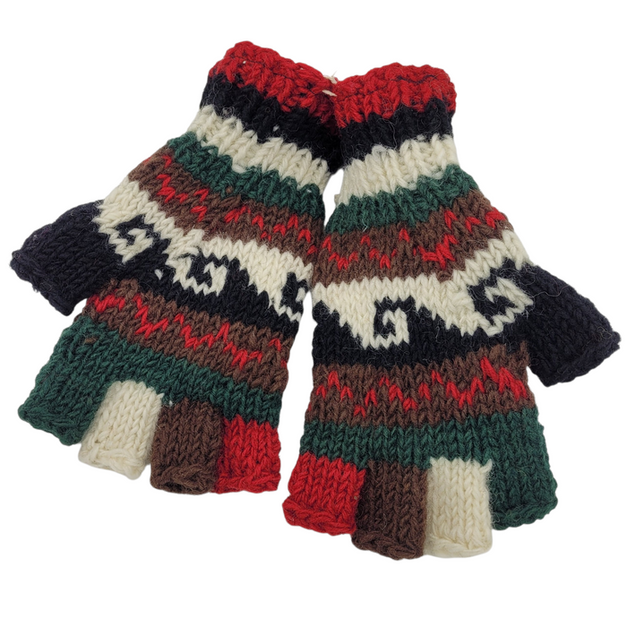 100 % Wolle WAVES Fingerlose Handschuhe (Erwachsenenmodell)
