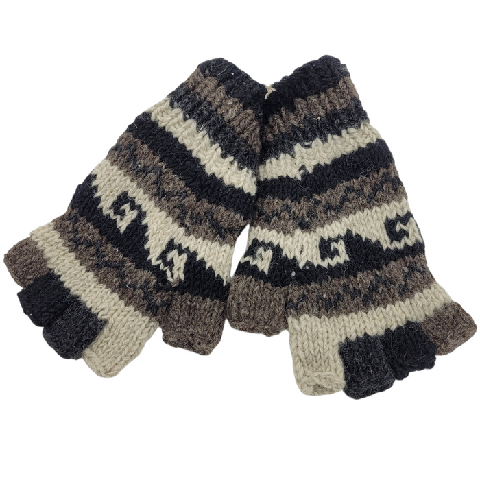 100 % Wolle WAVES Fingerlose Handschuhe (Erwachsenenmodell)