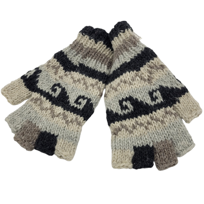 100 % Wolle WAVES Fingerlose Handschuhe (Erwachsenenmodell)