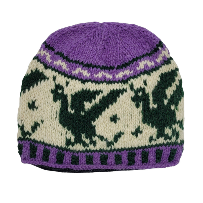 100% Wool DRAGON Beanie Hat (Adult)