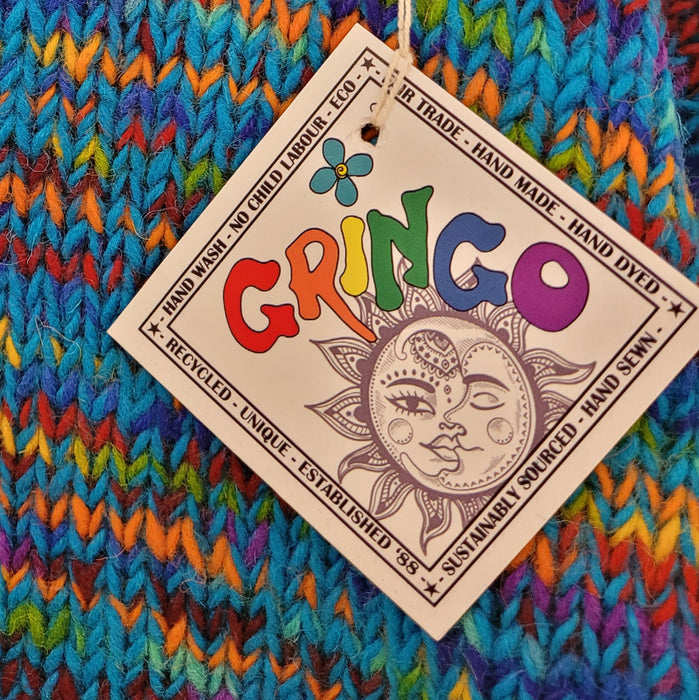 GRINGO FAIRTRADE 100% Wolle Strickpullover – Türkis