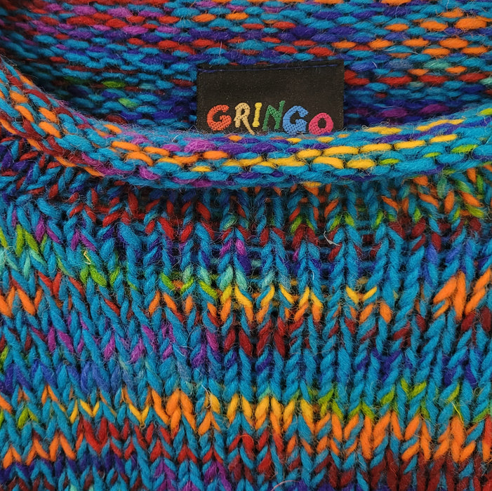 GRINGO FAIRTRADE 100% Wolle Strickpullover – Türkis