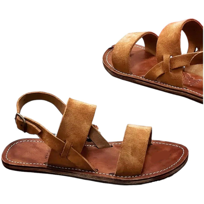 Women's Handmade Suede Leather Sandals - Double Strap/Ankle Strap (Sizes 5½ 6½ 7 8)