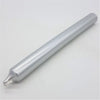 Silver metallic non-drip bistro dinner candle sold individually with a smooth cylindrical body and tapered tip