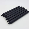 Six sleek black 21cm non-drip bistro dinner candles with matte finish and pointed tips sold individually