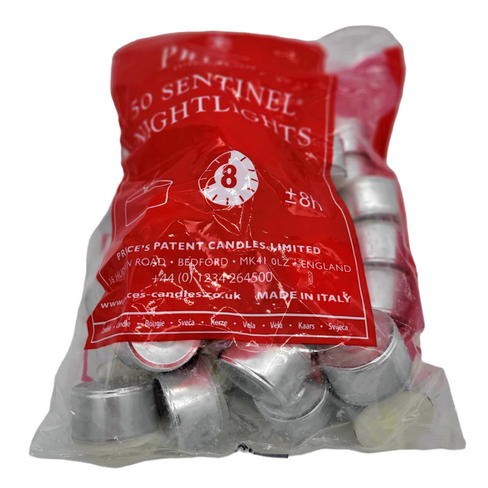 50 Veilleuses Sentinel PRICE'S - Bougies chauffe-plat 8 heures