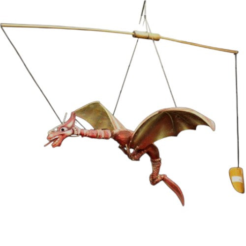 Großes Kokosnussdrachen-Mobile – Rot