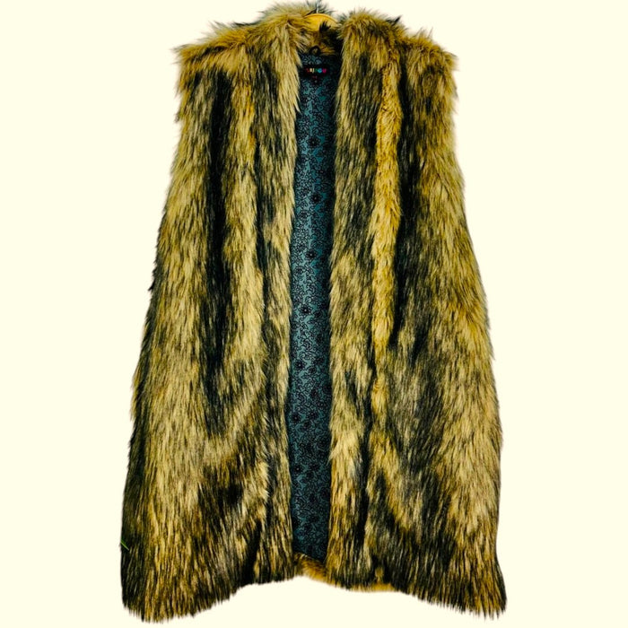 GRINGO FAIRTRADE Long-Length Sleeveless Faux Fur Coat