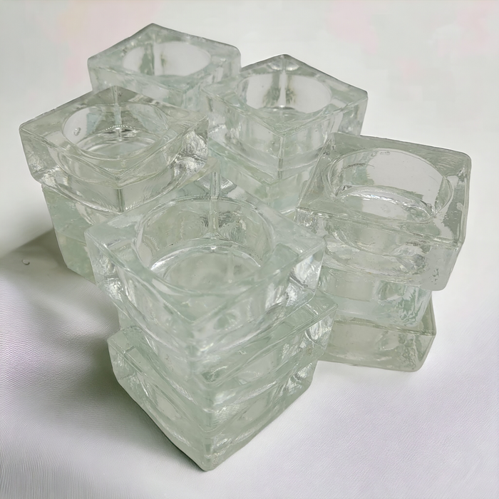 Basic Square Clear Glass Tealight Holder
