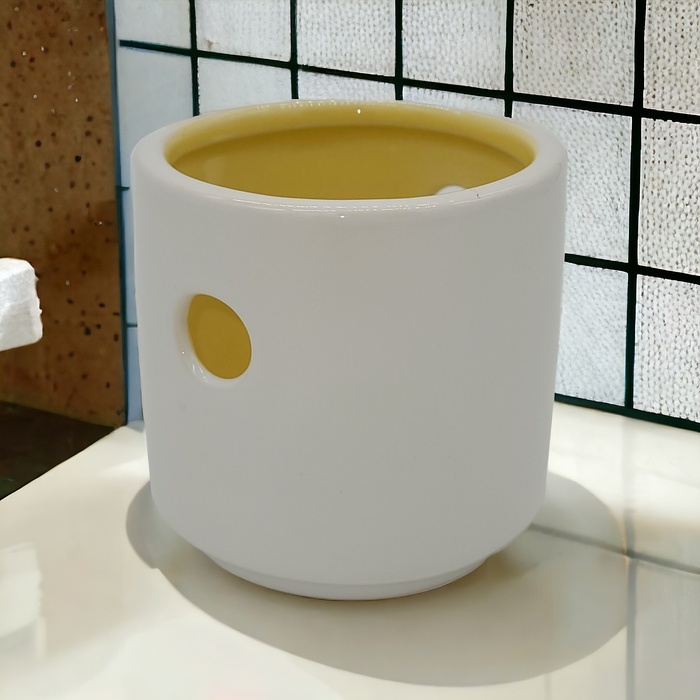 Ceramic Tea Light Holder Lantern with Holes - Choice of Two Colours