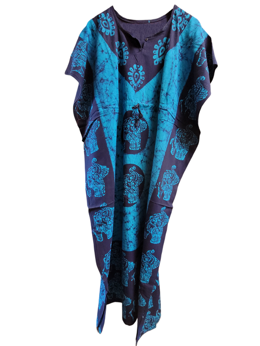 Long Kaftan Style Batik Print Dress - Choice of Colours