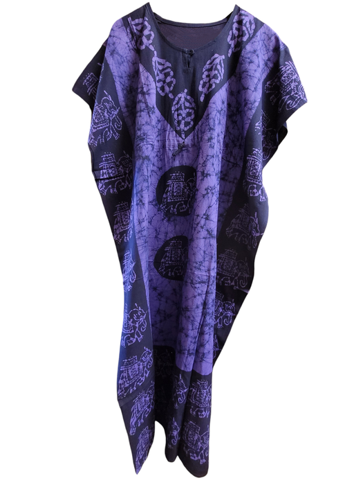 Long Kaftan Style Batik Print Dress - Choice of Colours