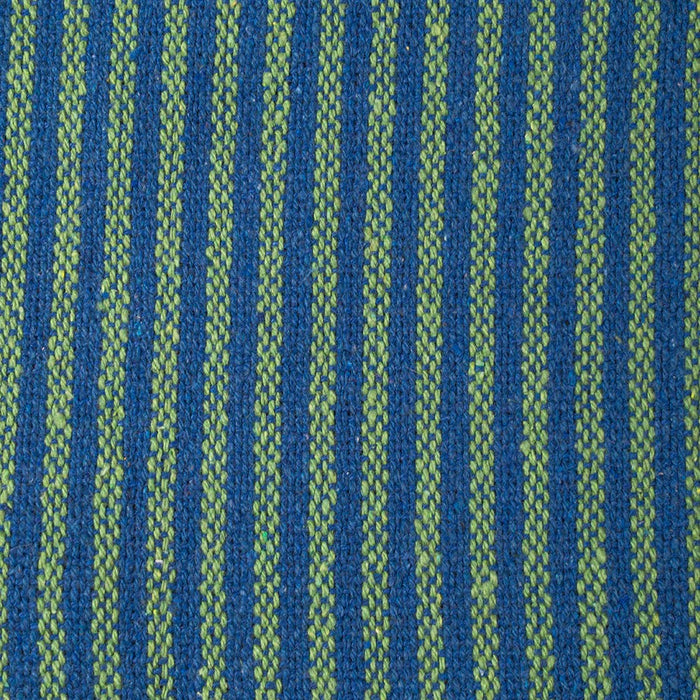 DAISY SNOW Recycled Cotton Striped Throw - Green & Blue