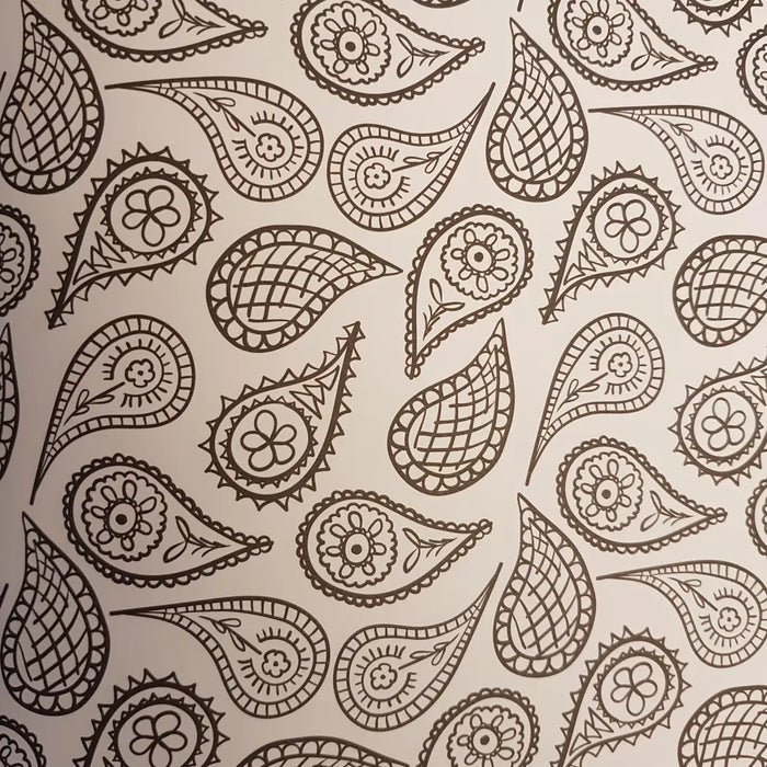 Black and white paisley patterned wallpaper with intricate floral and geometric designs for adult colouring book mandalas
