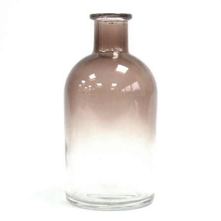 Apothecary style amber glass reed diffuser bottle with translucent finish and rounded neck for bamboo reed diffuser use