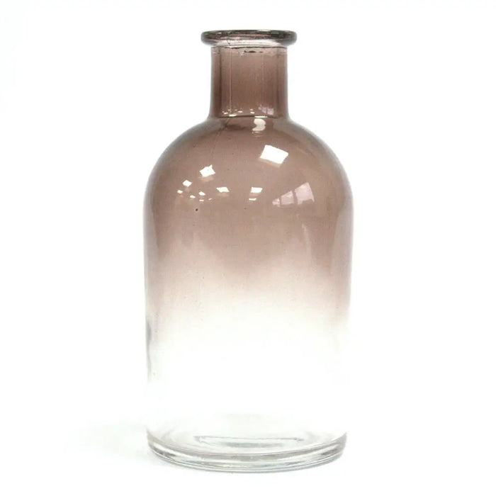 Apothecary style amber glass reed diffuser bottle with translucent finish and rounded neck for bamboo reed diffuser use