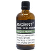 A brown glass bottle with black cap labeled apricot kernel organic base oil 100ml showing allergen declarations