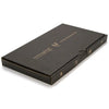Black cardboard aromatherapy essential oil set with gold foil lettering and leaf designs for a spring gift box