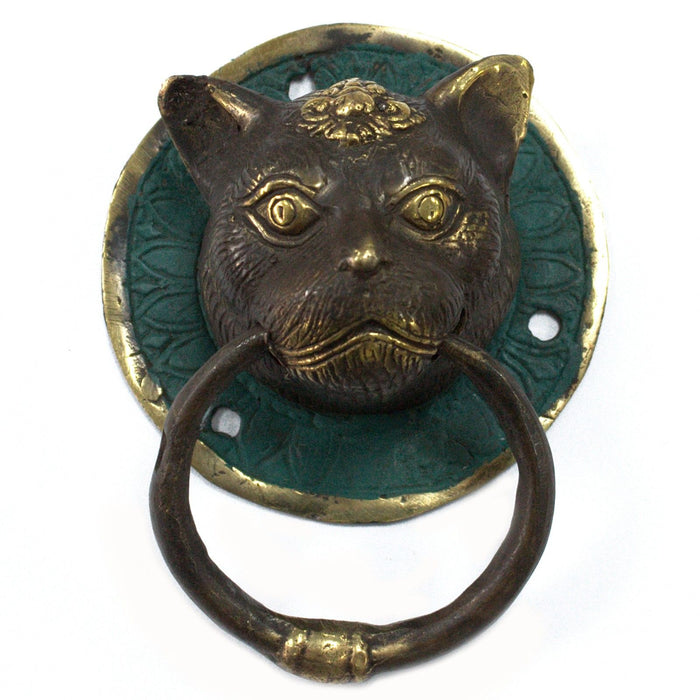 Türklopfer aus Messing - Katzenkopf