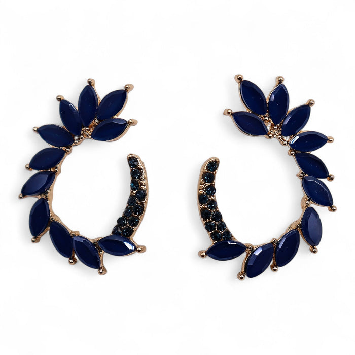 Nymph Aurora Glass Earrings - Loop, Royal Blue