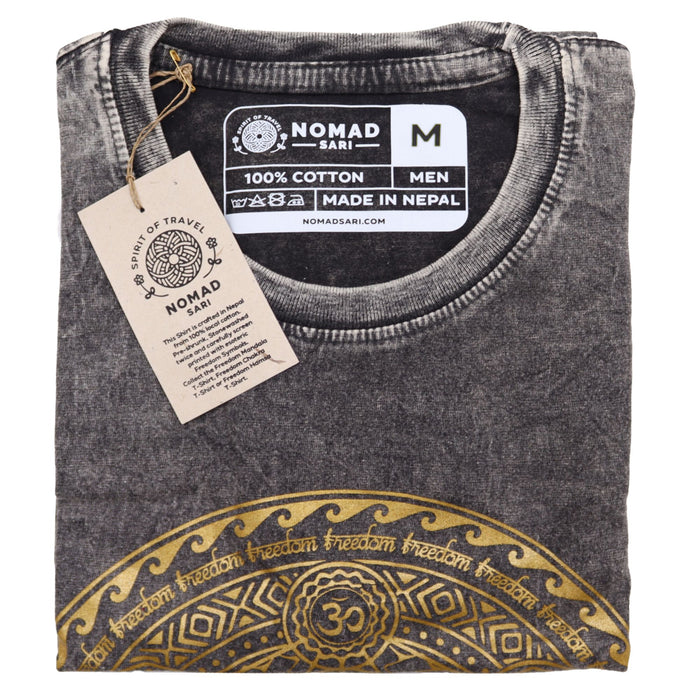 Stonewashed Cotton T-Shirt – Chakra, Dark Grey (Medium)