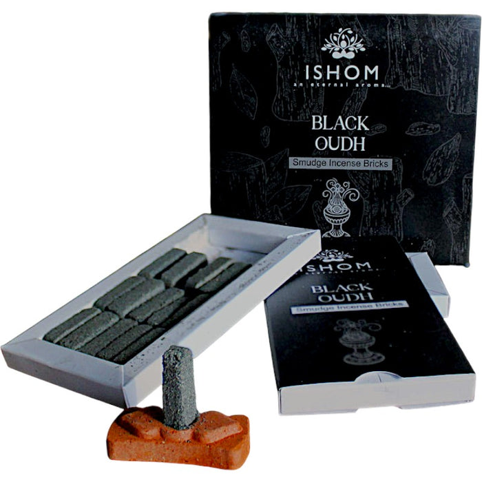 ISHOM Incense Räucherstäbchen & Brenner – Schwarzer Oud
