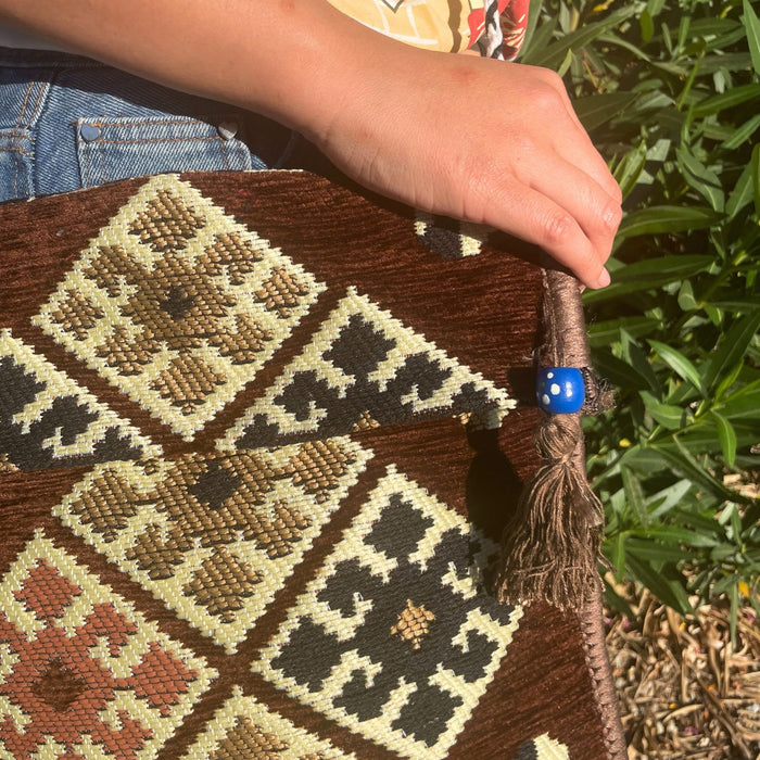 Kilim Sommer-Umhängetasche – Schokolade