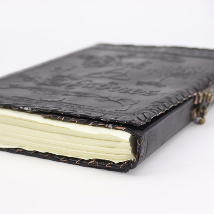 Großes Ledernotizbuch - Buch der Schatten, Schwarz (25x18 cm)
