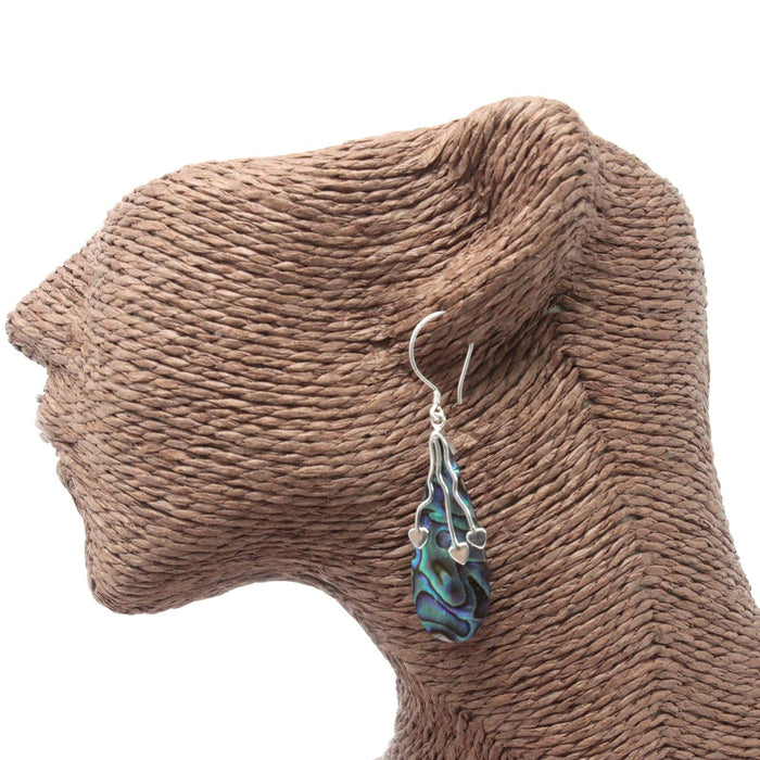Ohrringe aus Sterlingsilber und Abalone-Muschel – Drei Herzen