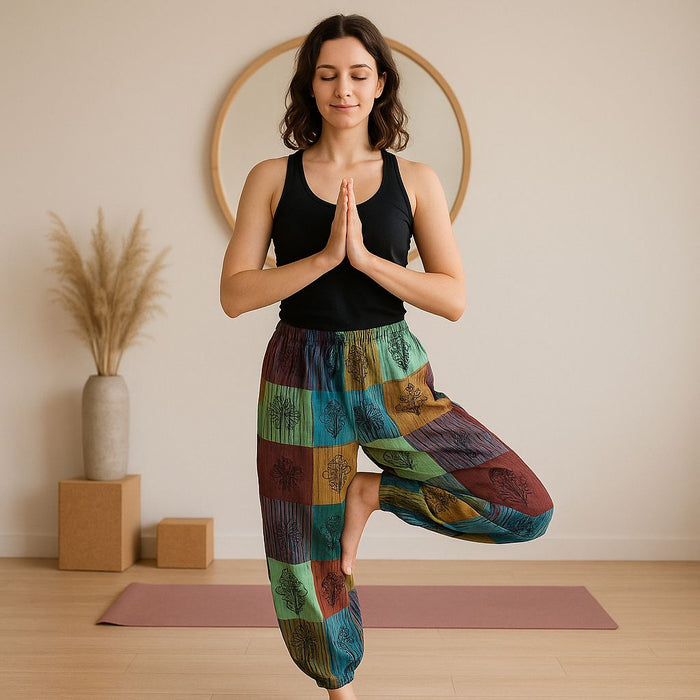 Patchwork-Hose - Grün - S/M