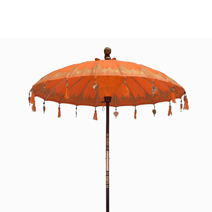 Bali Terrassenschirm – Orangefarbener Bezug, 1,5 M