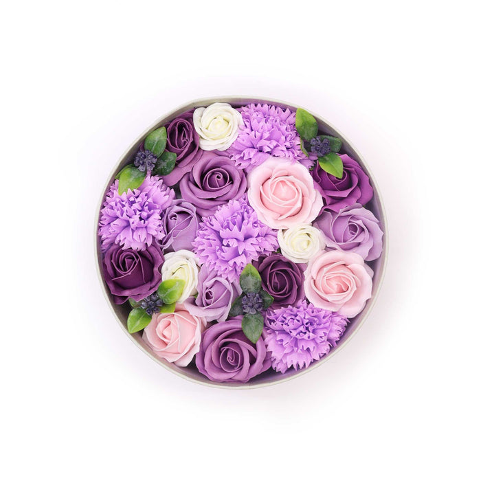 Geschenkbox Seifenblumen - Lavendel, Rose & Nelke