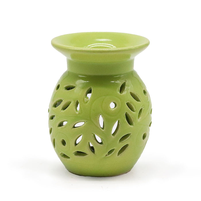 Keramik-Duftlampe – Blumenmuster, Limette