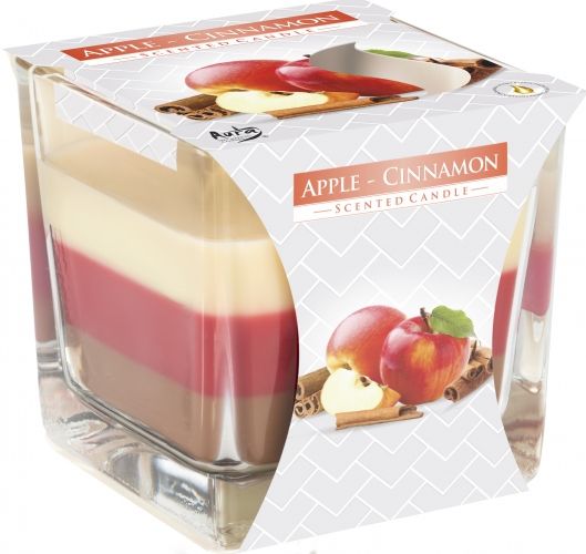 Regenbogen-Kerze im Glas – Apfel & Zimt