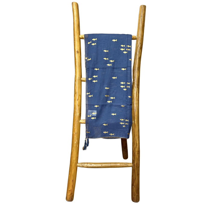 Baumwoll-Pareo – Goldfische, Blau