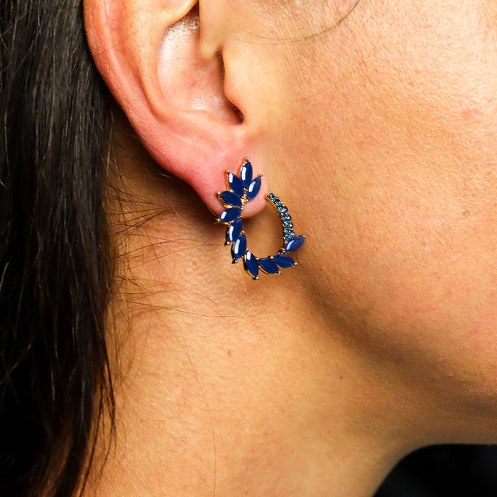 Nymph Aurora Glass Earrings - Loop, Royal Blue