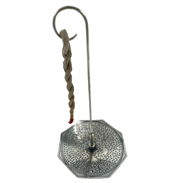 Räucherseil & versilberter Halter Set - Lebensbaum