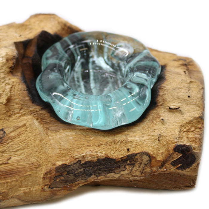 Molton Glas & Gamalholz – Dreifach-Teelichthalter