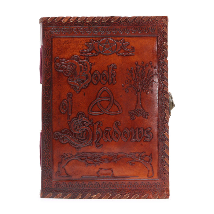 Großes Ledernotizbuch - Buch der Schatten, Dunkelbraun (25,4 cm x 17,78 cm)