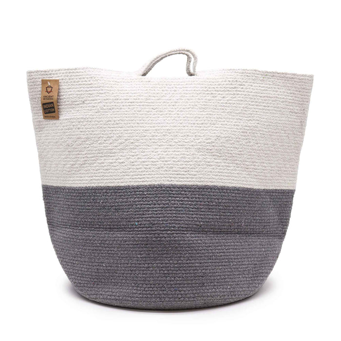 Large Cotton Rope Laundry / Storage Basket - Grey