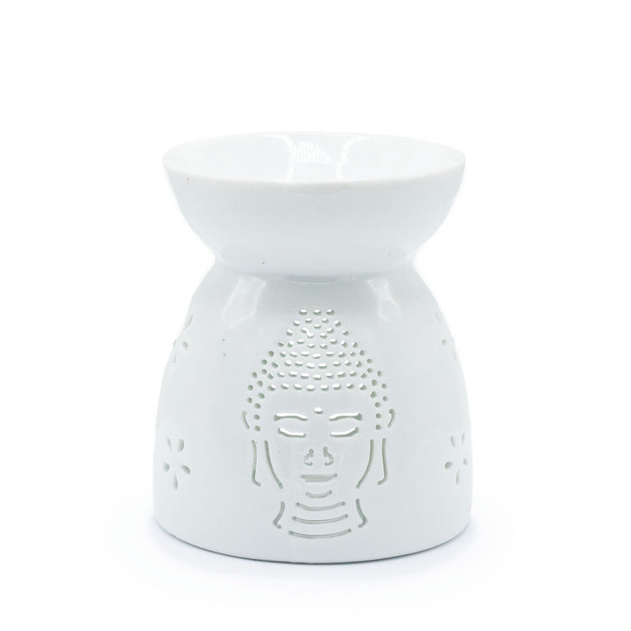 Keramik-Duftlampe – Buddha, Weiß
