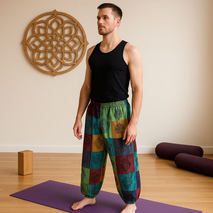Patchwork-Hose - Grün - L/XL